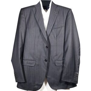 Phineas Cole Blazer Mens 38R Charcoal Purple Pinstripe Super 120s Wool England